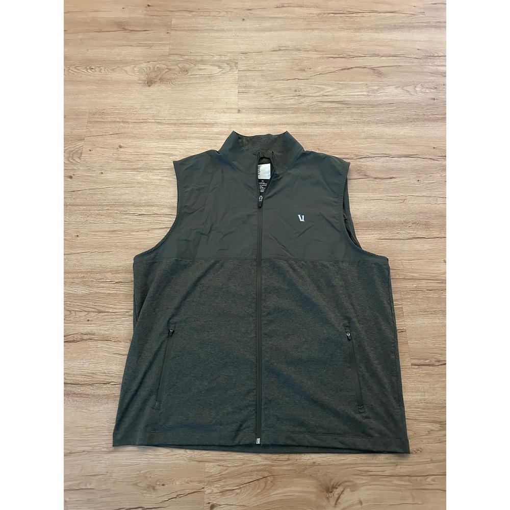 Vuori Sunday Element Vest Men's XXL V286 Full Zip Performance Stretch Green